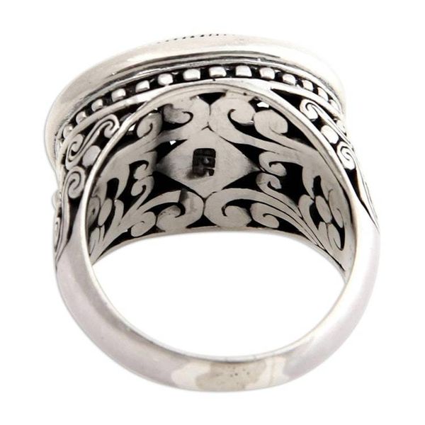 Alternate image for Unique Floral Sterling Silver Cocktail Ring Java Jasmine