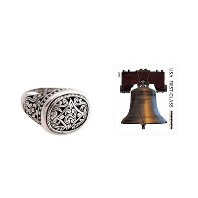 Alternate image for Unique Floral Sterling Silver Cocktail Ring Java Jasmine