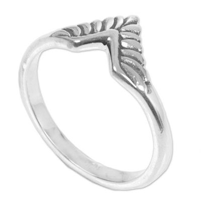 Alternate image for Hand Made Sterling Silver Band Ring from Indonesia Dove Wing