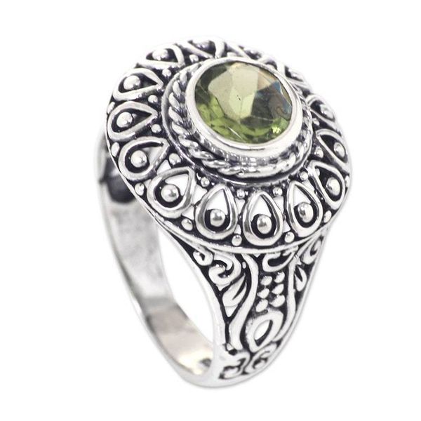 Alternate image for Sterling Silver and Peridot Bali Artisanal Ring Jatiluwih