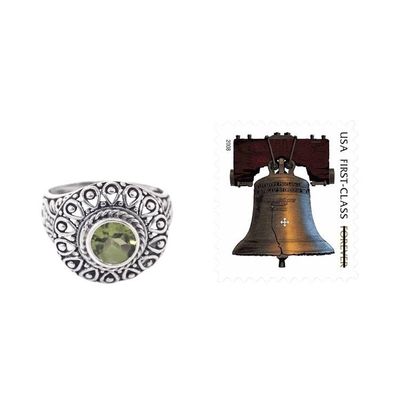 Alternate image for Sterling Silver and Peridot Bali Artisanal Ring Jatiluwih