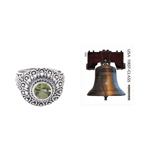 Alternate image for Sterling Silver and Peridot Bali Artisanal Ring Jatiluwih