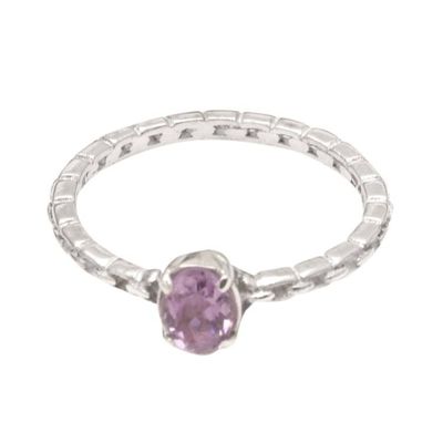 Alternate image for Sterling Silver and Amethyst Ring Link Up