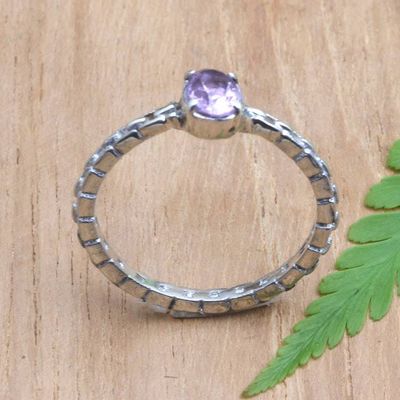 Alternate image for Sterling Silver and Amethyst Ring Link Up