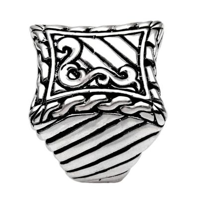 Alternate image for Handcrafted Mens Sterling Silver Signet Ring Royal Fern