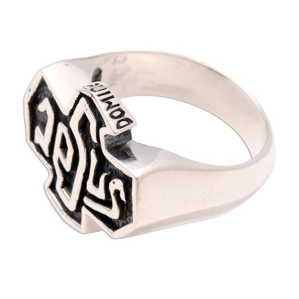 Alternate image for Oxidized Sterling Silver Mens Jesus Ring Jesus