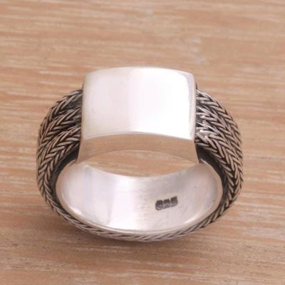 Primary image for Mens Sterling Silver Band Ring Gallant Dragon