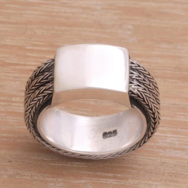 Alternate image for Mens Sterling Silver Band Ring Gallant Dragon