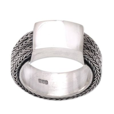 Alternate image for Mens Sterling Silver Band Ring Gallant Dragon