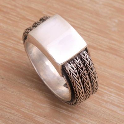 Alternate image for Mens Sterling Silver Band Ring Gallant Dragon