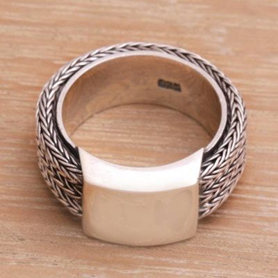 Alternate image for Mens Sterling Silver Band Ring Gallant Dragon