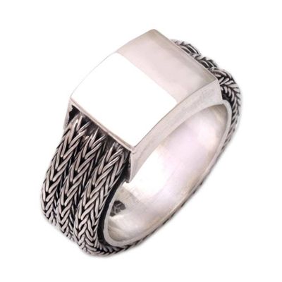 Alternate image for Mens Sterling Silver Band Ring Gallant Dragon