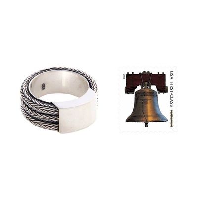 Alternate image for Mens Sterling Silver Band Ring Gallant Dragon