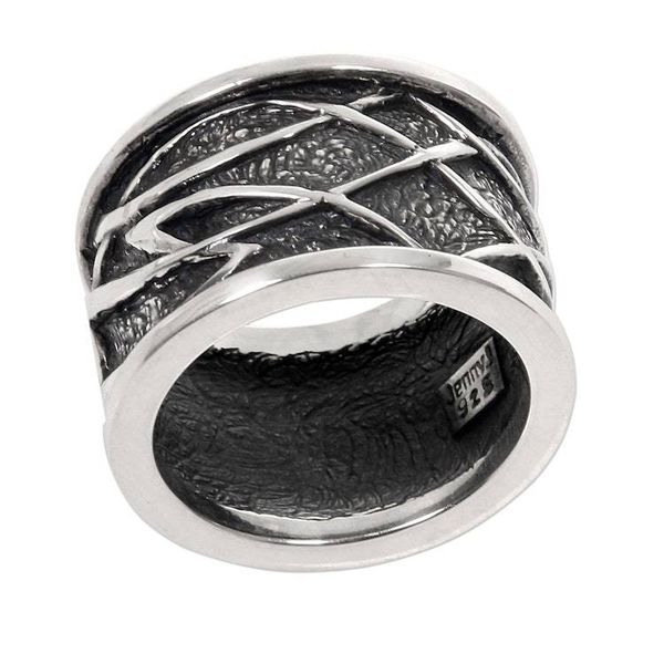 Alternate image for Unisex Indonesian Sterling Silver Band Ring Jakarta Warrior