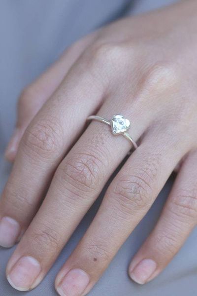 Alternate image for Heart-Themed Blue Topaz Sterling Silver Band from Java United by Love