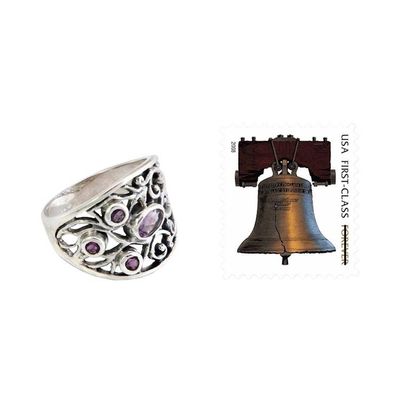 Alternate image for Handcrafted Amethyst and Silver Ring Tree of Destiny
