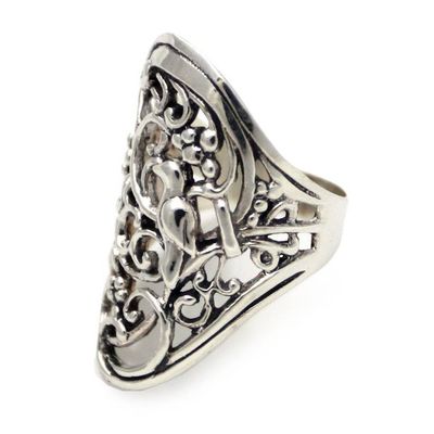 Alternate image for Sterling silver band ring Nightingale