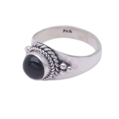 Alternate image for Onyx and Sterling Silver Ring Promise Me