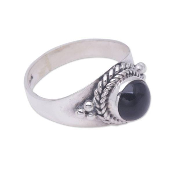 Alternate image for Onyx and Sterling Silver Ring Promise Me