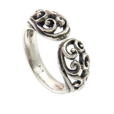 Alternate image for Balinese Sterling Silver Handcrafted Lacy Wrap Ring Jasmine Vine