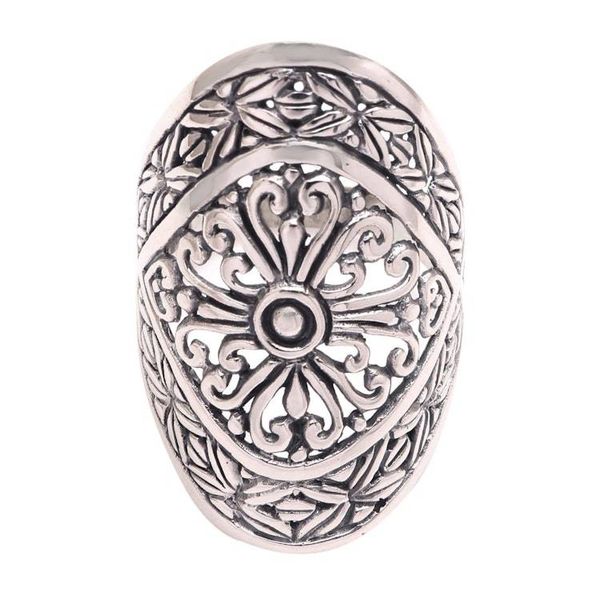 Alternate image for Bamboo Leaf Sterling Silver Cocktail Ring from Bali Bamboo Elegance