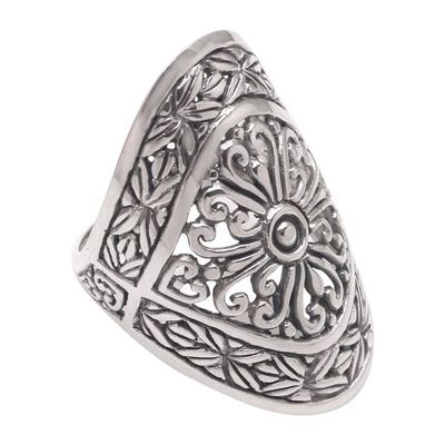 Alternate image for Bamboo Leaf Sterling Silver Cocktail Ring from Bali Bamboo Elegance
