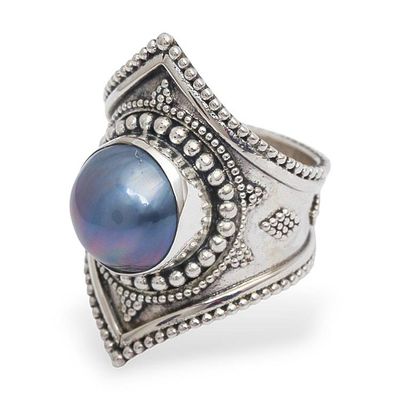 Alternate image for Sterling Silver and Pearl Cocktail Ring Faithful Pearl