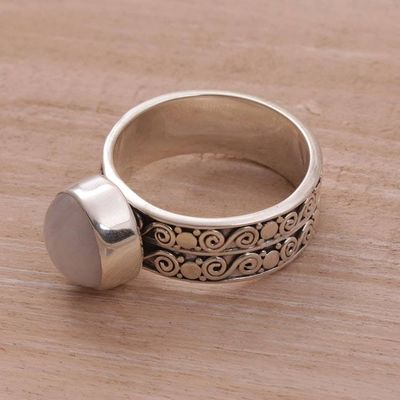 Alternate image for Artisan Crafted Sterling Silver and Rose Quartz Ring Dawn Sky
