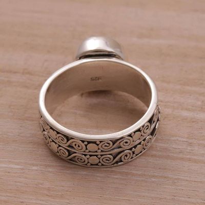 Alternate image for Artisan Crafted Sterling Silver and Rose Quartz Ring Dawn Sky