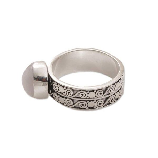 Alternate image for Artisan Crafted Sterling Silver and Rose Quartz Ring Dawn Sky