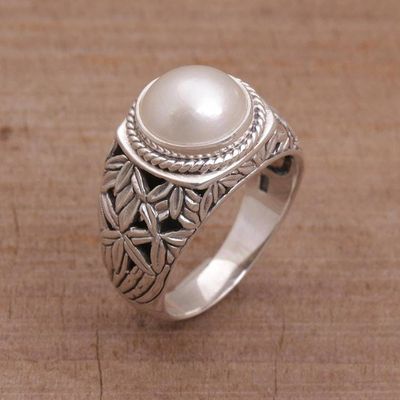 Primary image for Cultured Pearl and Sterling Silver Single Stone RIng Bamboo Dreams