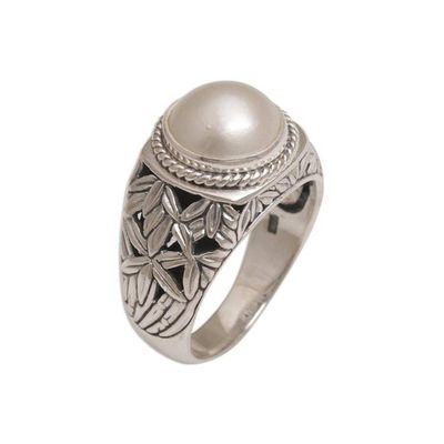 Alternate image for Cultured Pearl and Sterling Silver Single Stone RIng Bamboo Dreams