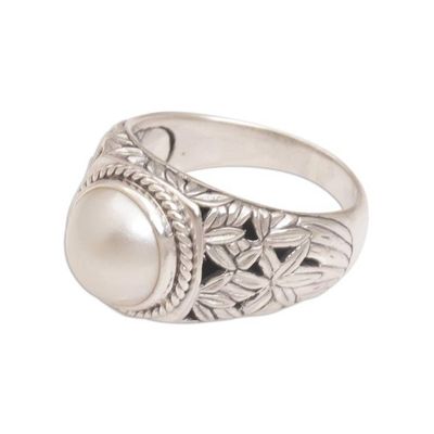 Alternate image for Cultured Pearl and Sterling Silver Single Stone RIng Bamboo Dreams