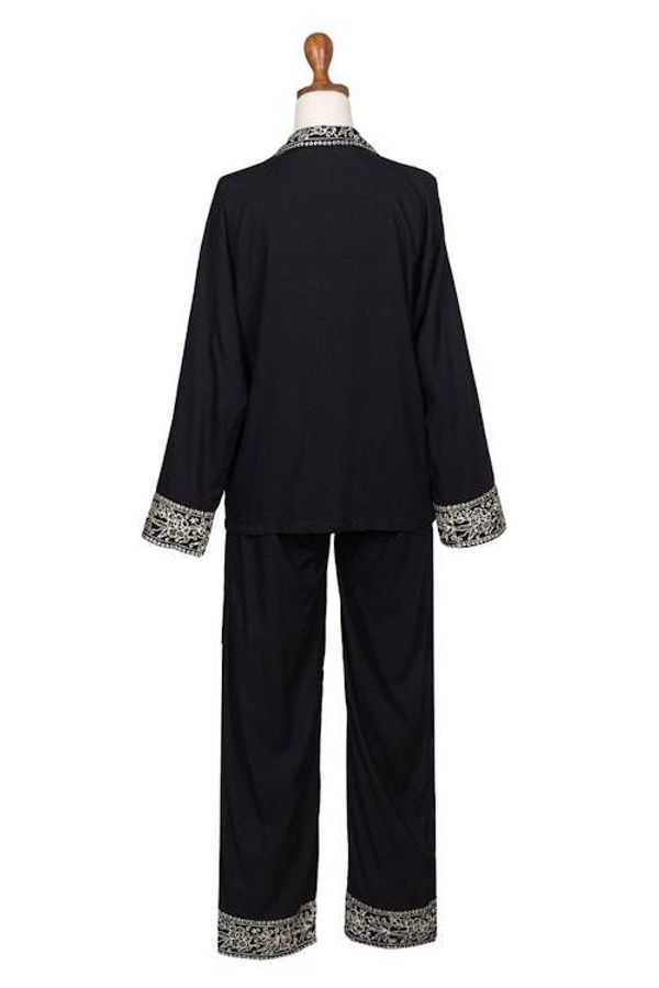 Alternate image for Handmade Batik Rayon Pajama Set Batik Long Sleeve Loungewear