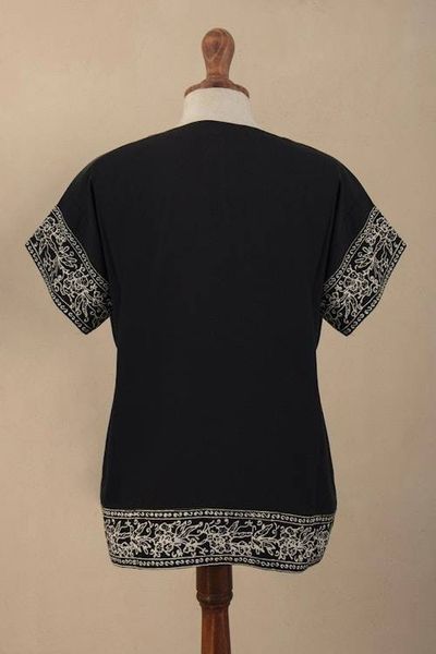 Alternate image for Batik Rayon Pajama Set from Bali Dark Rose in Short Sleeve
