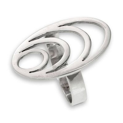 Alternate image for Modern Balinese Sterling Silver Cocktail Ring Expansion