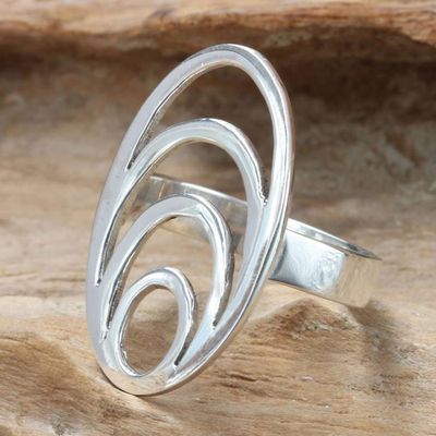 Alternate image for Modern Balinese Sterling Silver Cocktail Ring Expansion