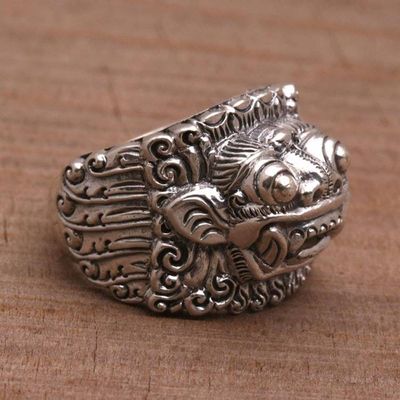 Alternate image for Mens sterling silver band ring Barong Hero