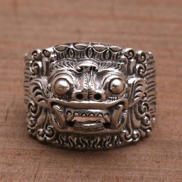 Alternate image for Mens sterling silver band ring Barong Hero
