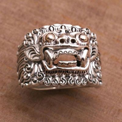 Alternate image for Mens sterling silver band ring Barong Hero