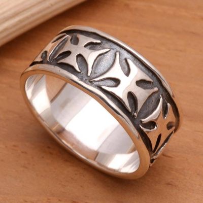 Alternate image for Mens Sterling Silver Cross Ring Positive