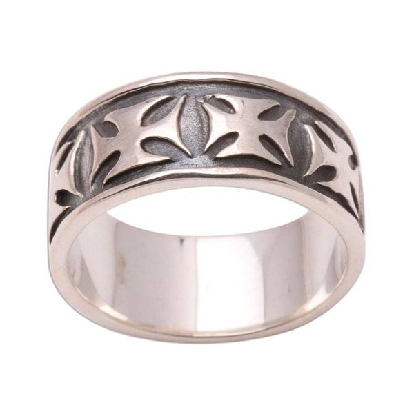 Alternate image for Mens Sterling Silver Cross Ring Positive