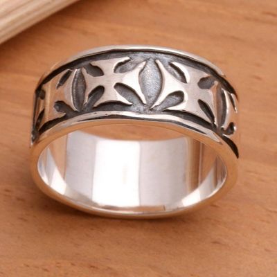 Alternate image for Mens Sterling Silver Cross Ring Positive