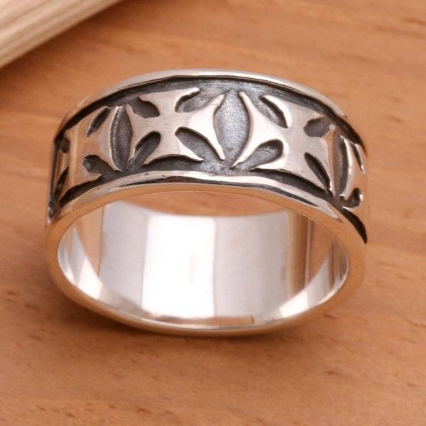 Alternate image for Mens Sterling Silver Cross Ring Positive
