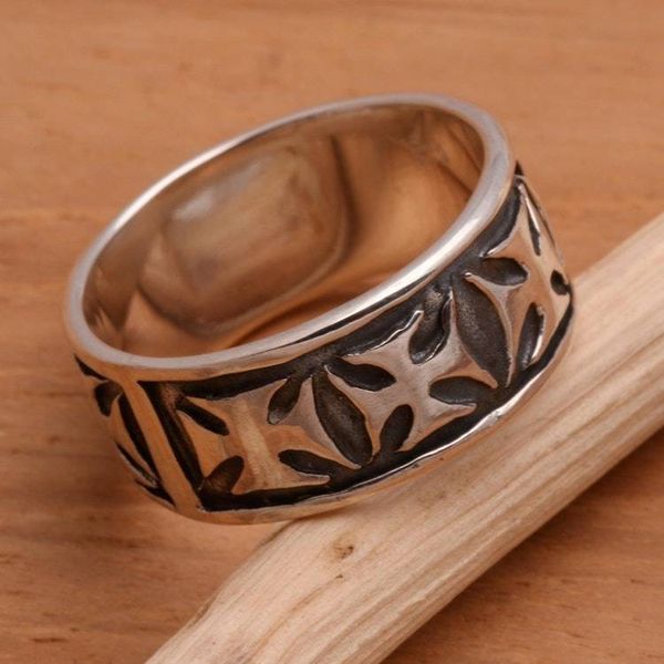 Alternate image for Mens Sterling Silver Cross Ring Positive