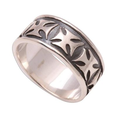 Alternate image for Mens Sterling Silver Cross Ring Positive