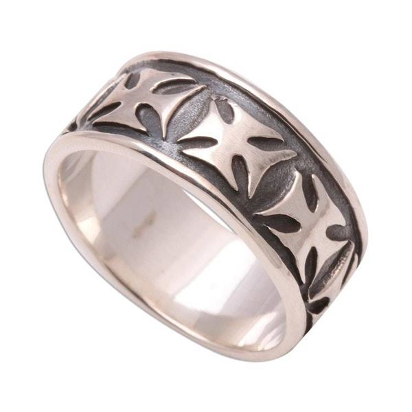 Alternate image for Mens Sterling Silver Cross Ring Positive