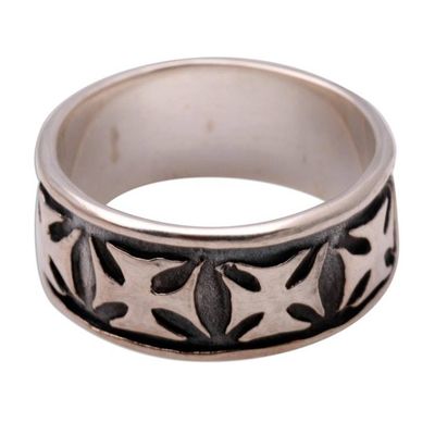 Alternate image for Mens Sterling Silver Cross Ring Positive