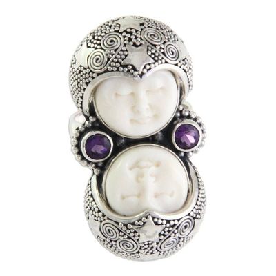 Alternate image for Artisan Crafted Sterling Silver and Amethyst Cocktail Ring Royal Romance