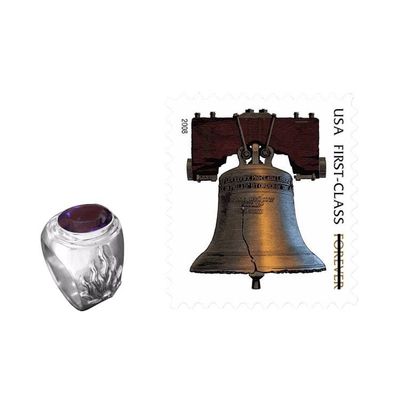 Alternate image for Mens Sterling Silver and Amethyst Ring Violet Flame
